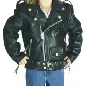 MAS-  Black Leather Moto Jacket Kid’s Medium NWOT!